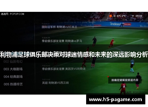 利物浦足球俱乐部决策对球迷情感和未来的深远影响分析